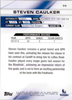2014 Topps Premier Gold #98 Steven Caulker Back