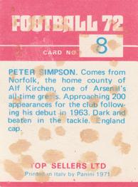 1971-72 Panini Football 72 #8 Peter Simpson Back