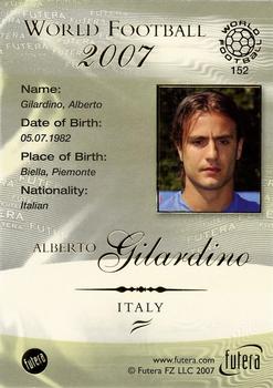 2007 Futera World Football Foil #152 Alberto Gilardino Back
