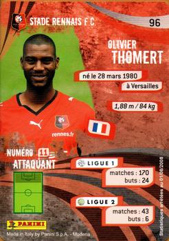 2009 Panini Foot Cards #96 Olivier Thomert Back