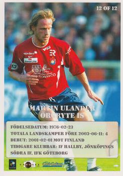 2003 Card Cabinet Allsvenskan - Elite Force #12 Martin Ulander Back