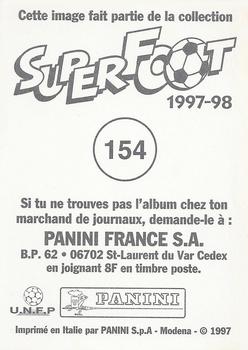 1997-98 Panini SuperFoot Stickers #154. Marco Simone Back