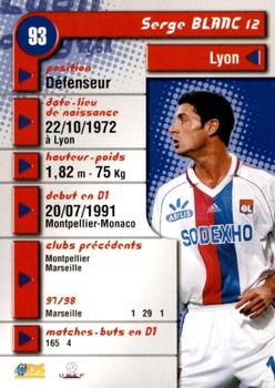 1998-99 DS France #93 Serge Blanc Back