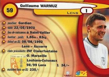 1999-00 DS France Foot #59 Guillaume Warmuz Back