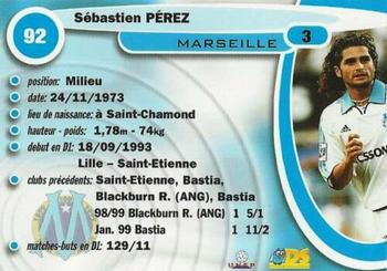 1999-00 DS France Foot #92 Sebastien Perez Back