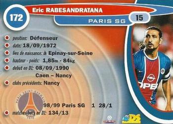 1999-00 DS France Foot #172 Eric Rabesandratana Back