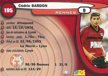 1999-00 DS France Foot #195 Cedric Bardon Back