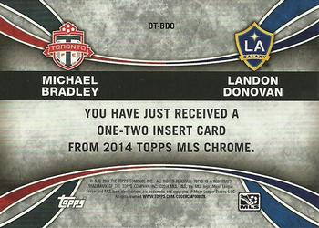 2014 Topps Chrome MLS - One Two #OT-BDO Michael Bradley / Landon Donovan Back