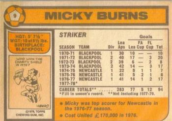 1978-79 Topps #9 Micky Burns Back