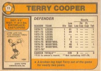1978-79 Topps #11 Terry Cooper Back