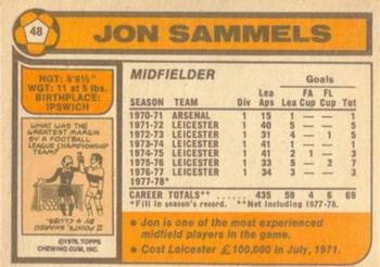 1978-79 Topps #48 Jon Sammels Back