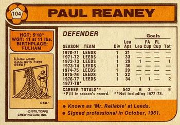 1978-79 Topps #104 Paul Reaney Back