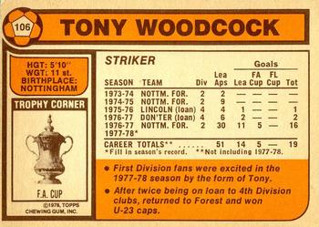 1978-79 Topps #106 Tony Woodcock Back