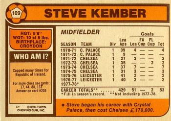 1978-79 Topps #109 Steve Kember Back