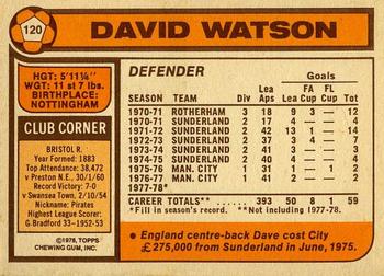1978-79 Topps #120 Dave Watson Back