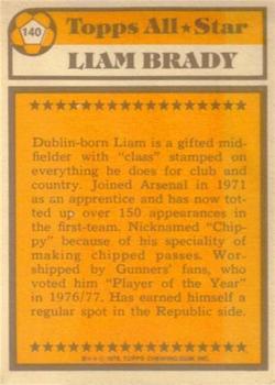 1978-79 Topps #140 Liam Brady Back