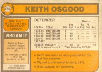1978-79 Topps #174 Keith Osgood Back