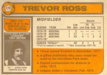 1978-79 Topps #179 Trevor Ross Back