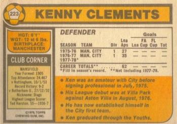 1978-79 Topps #223 Ken Clements Back