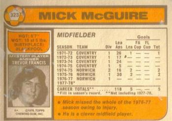 1978-79 Topps #323 Mick McGuire Back