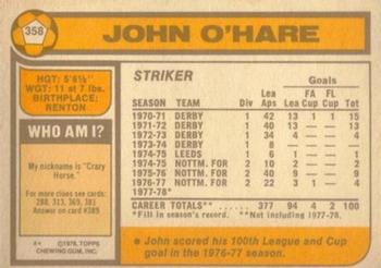 1978-79 Topps #358 John O'Hare Back