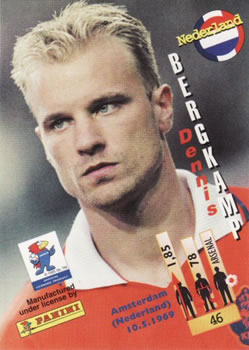 1998 Panini World Cup #46 Dennis Bergkamp Back