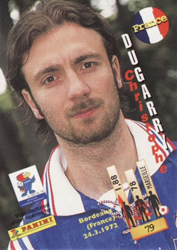 1998 Panini World Cup #79 Christophe Dugarry  Back