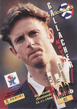 1998 Panini World Cup #81 Kevin Gallacher Back