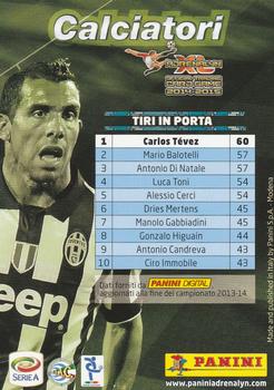 2014-15 Panini Adrenalyn XL Calciatori #9 Carlos Tevez Back