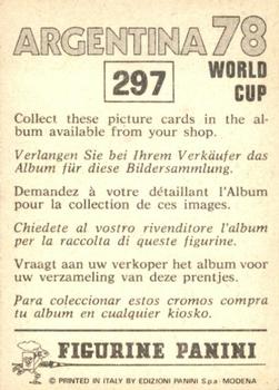 1978 Panini FIFA World Cup Argentina Stickers #297 Ramon Quiroga Back