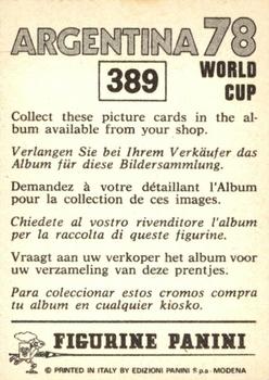 1978 Panini FIFA World Cup Argentina Stickers #389 David Kipiani Back