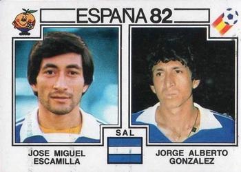 1982 Panini FIFA World Cup Spain Stickers #225 Jose Miguel Escamilla / Jorge Alberto Gonzalez Front