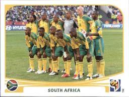 2010 Panini FIFA World Cup Stickers (Black Back) #30 South Africa - Team Front