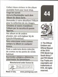 2010 Panini FIFA World Cup Stickers (Black Back) #44 Richard Henyekane Back