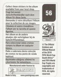 2010 Panini FIFA World Cup Stickers (Black Back) #56 Rafael Marquez Back