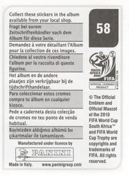 2010 Panini FIFA World Cup Stickers (Black Back) #58 Pavel Pardo Back