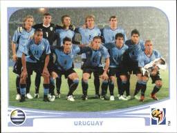 2010 Panini FIFA World Cup Stickers (Black Back) #68 Uruguay - Team Front