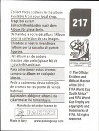 2010 Panini FIFA World Cup Stickers (Black Back) #217 Damarcus Beasley Back