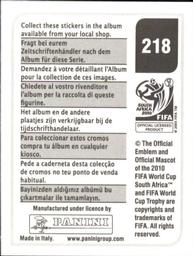 2010 Panini FIFA World Cup Stickers (Black Back) #218 Landon Donovan Back