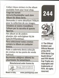 2010 Panini FIFA World Cup Stickers (Black Back) #244 Marko Suler Back