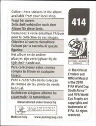 2010 Panini FIFA World Cup Stickers (Black Back) #414 Giorgio Chiellini Back