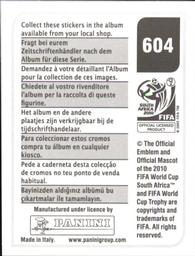 2010 Panini FIFA World Cup Stickers (Black Back) #604 Osman Chavez Back