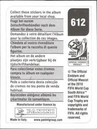 2010 Panini FIFA World Cup Stickers (Black Back) #612 Hendry Thomas Back