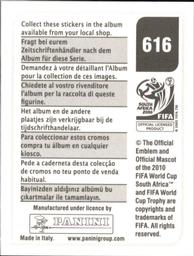 2010 Panini FIFA World Cup Stickers (Black Back) #616 Carlos Pavon Back