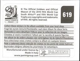 2010 Panini FIFA World Cup Stickers (Black Back) #619 Chile - Team Back
