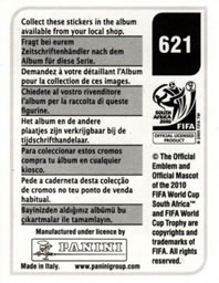 2010 Panini FIFA World Cup Stickers (Black Back) #621 Claudio Bravo Back