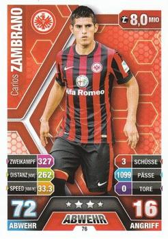 2014-15 Topps Match Attax Bundesliga #76 Carlos Zambrano Front