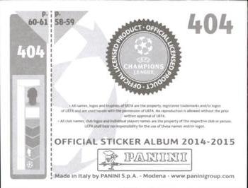 2014-15 Panini UEFA Champions League Stickers #404 Miralem Pjanic Back