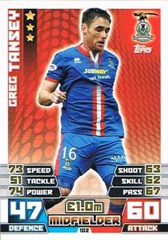 2014-15 Topps Match Attax SPFL #102 Greg Tansey Front