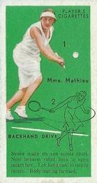 1936 Player's Tennis #19 Mme. Mathieu Front